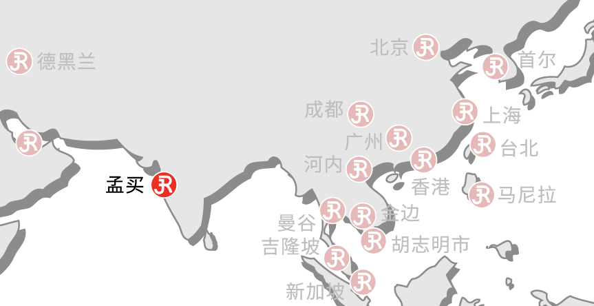 Rieckermann world map Mumbai Chinese