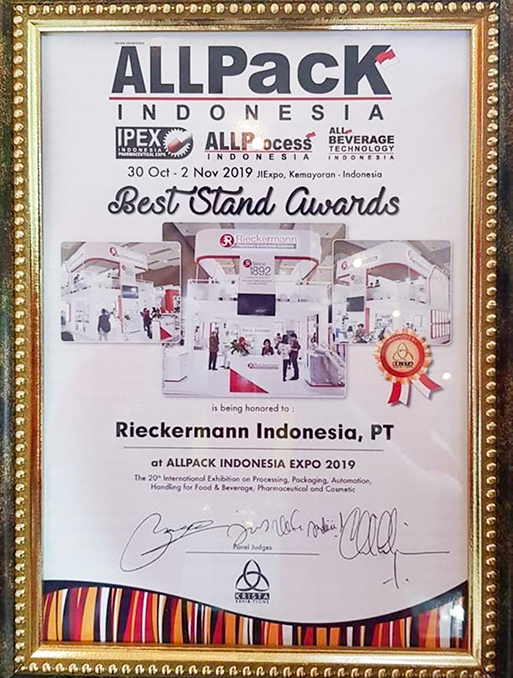 Best Stand Award ALLPACK INDONESIA 2019 Best Stand Award ALLPACK INDONESIA 2019